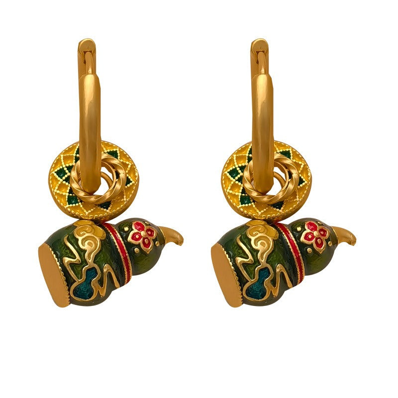 Bridalore Oriental Colorful Gourd Earrings