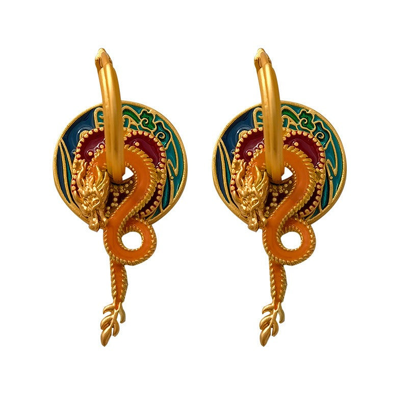 Bridalore Oriental Colorful Dragon Cloud Earrings