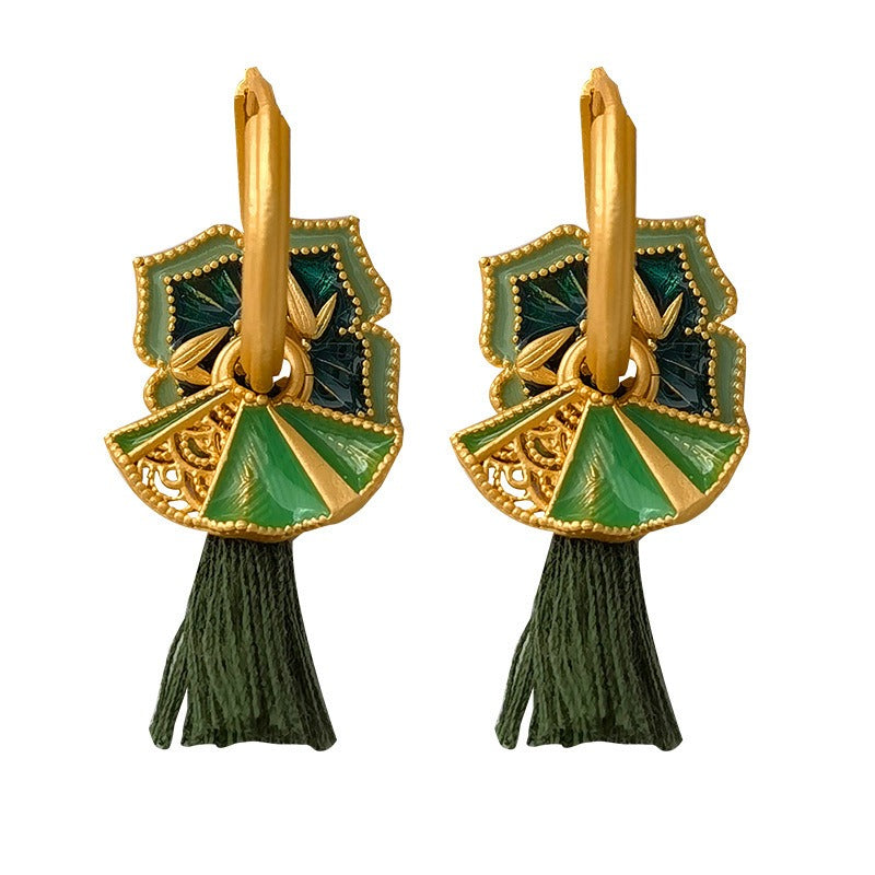 Bridalore Oriental Palace Fan Earrings