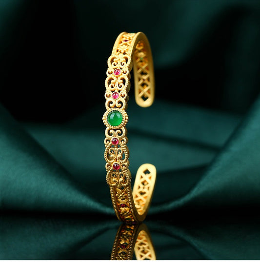 Bridalore Oriental Hollow Gold-Plated Bracelet