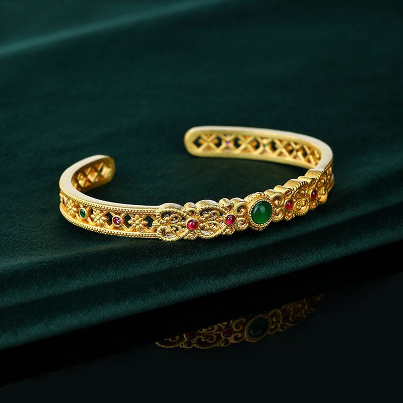 Bridalore Oriental Hollow Gold-Plated Bracelet