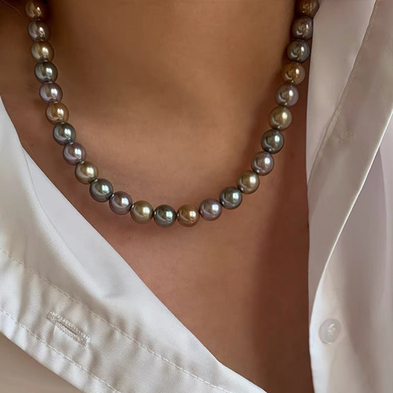 Bridalore Morandi Color Black Pearl Necklace