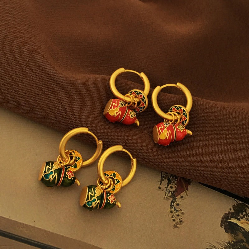 Bridalore Oriental Colorful Gourd Earrings