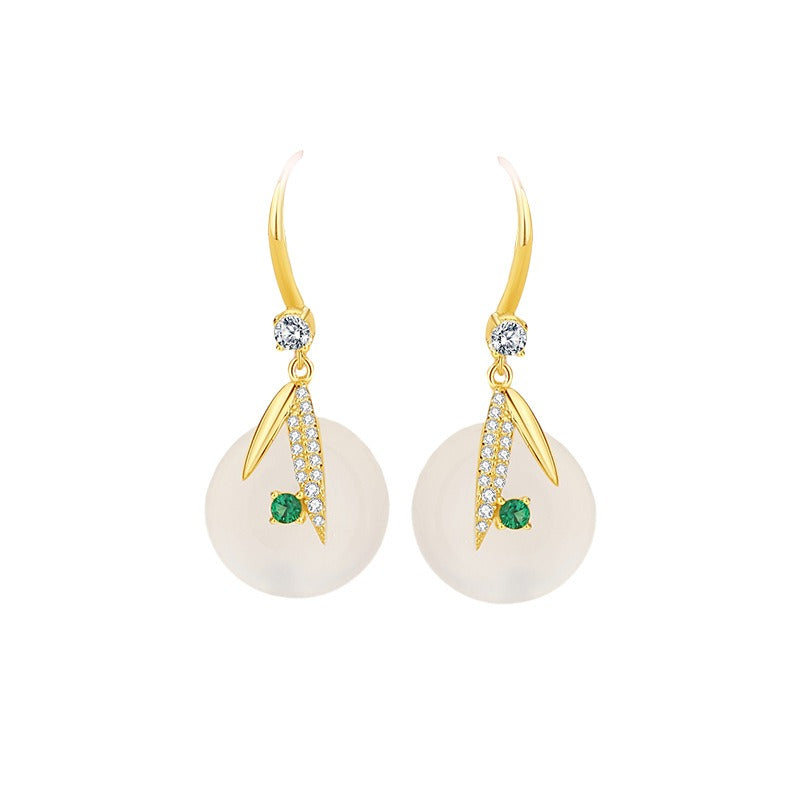 Bridalore Oriental Bamboo Agate Earrings