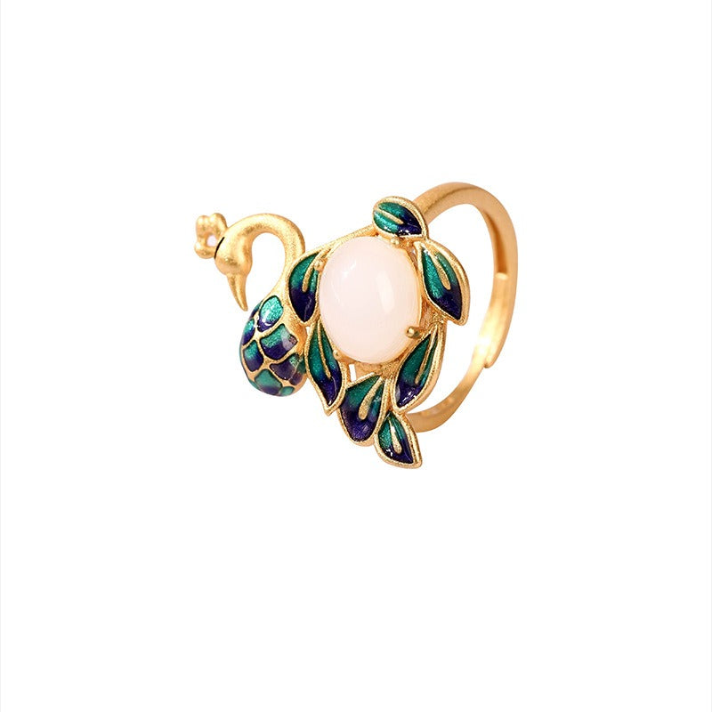 Bridalore Oriental Jade Phoenix Ring