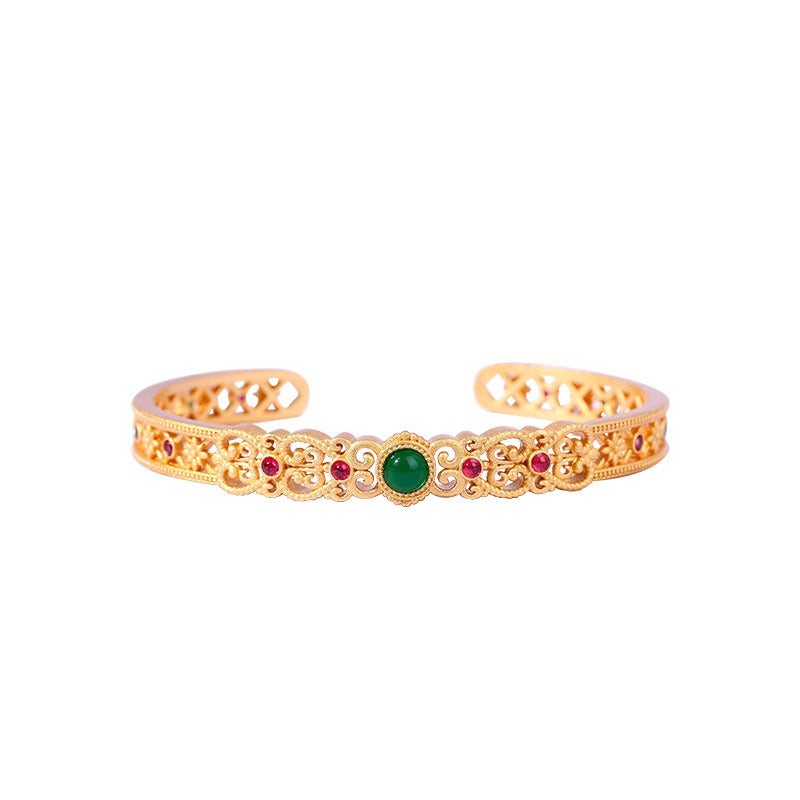 Bridalore Oriental Hollow Gold-Plated Bracelet