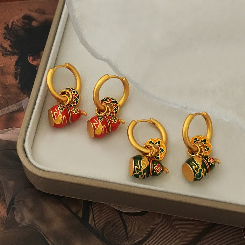 Bridalore Oriental Colorful Gourd Earrings