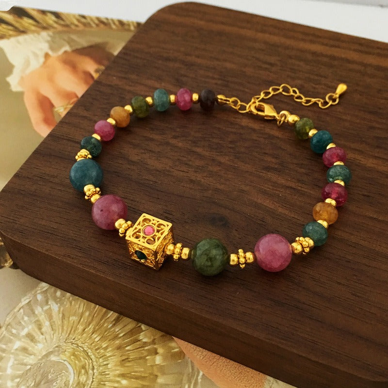 Bridalore Oriental Colorful Contrasting Stone Bracelet