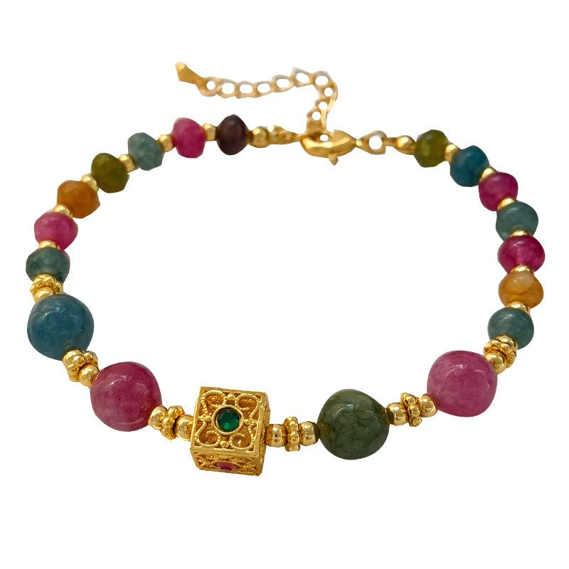 Bridalore Oriental Colorful Contrasting Stone Bracelet