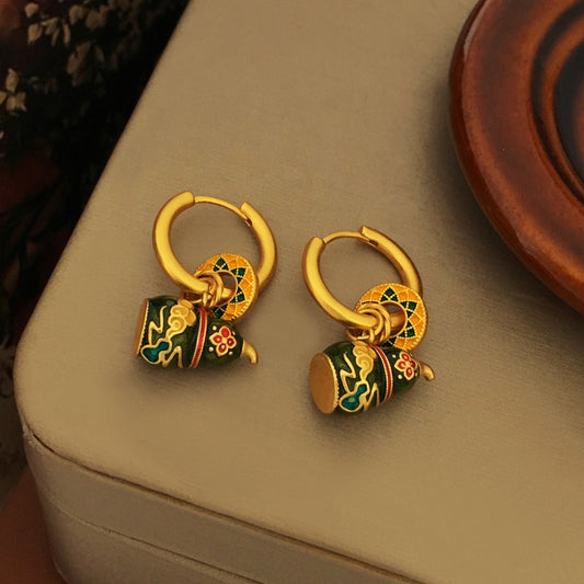 Bridalore Oriental Colorful Gourd Earrings